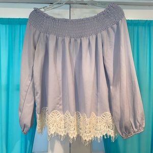 Off the Shoulder Bell Sleeve Blouse